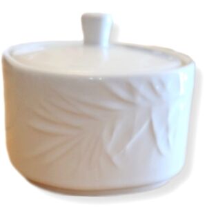 Rare Ironstone Sugar Bowl w/Lid "White Aspen Pine" Discontinued Pfaltzgraff